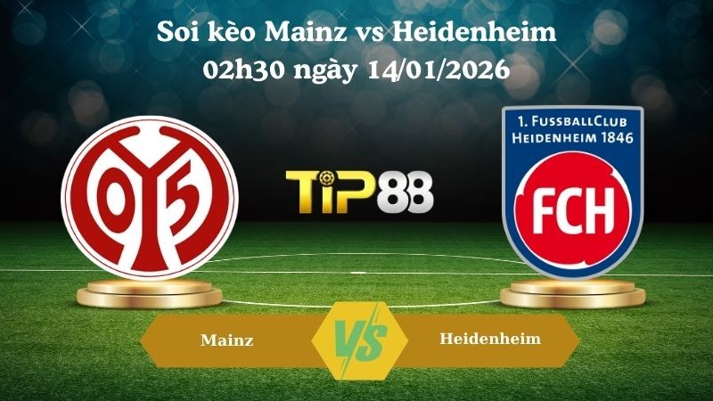 TIP88 Nhận định soi kèo Mainz vs Heidenheim 02h30 ngày 14/01/2026 - Bundesliga