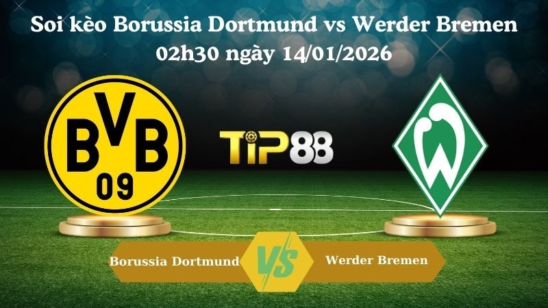 TIP88 Nhận định soi kèo Borussia Dortmund vs Werder Bremen 02h30 ngày 14/01/2026 - Bundesliga