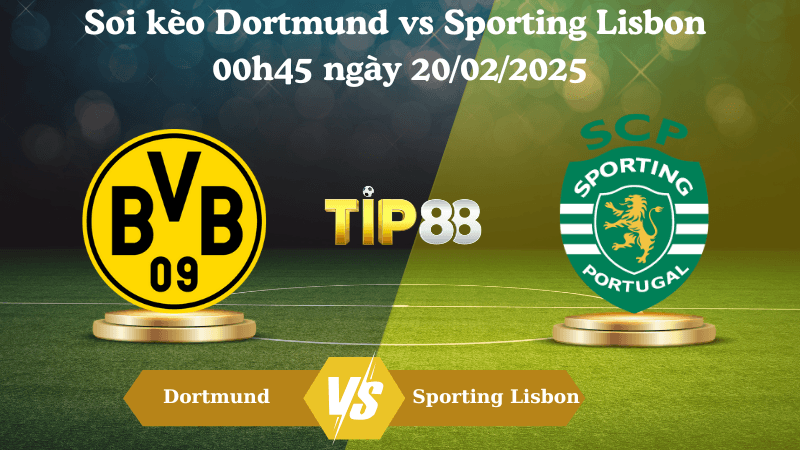 TIP88 Nhận định soi kèo Dortmund vs Sporting Lisbon 00h45 ngày 20/02/2025 - Champions League