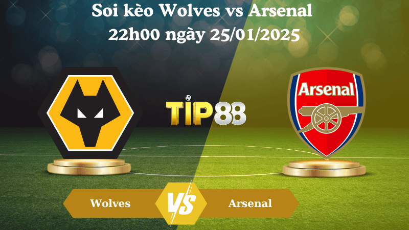 TIP88 Nhận định soi kèo Wolves vs Arsenal 22h00 ngày 25/01/2025 - Ngoại Hạng Anh